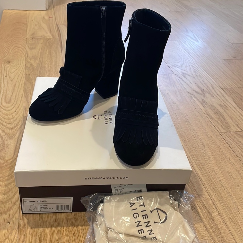 Etienne Aigner Black Ankle Boots